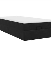 Ottoman-Bett mit Matratze Schwarz 100x200 cm Samt