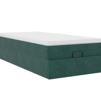 Ottoman-Bett mit Matratze Dunkelgrün 100x200 cm Samt