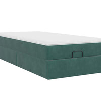 Ottoman-Bett mit Matratze Dunkelgrün 100x200 cm Samt