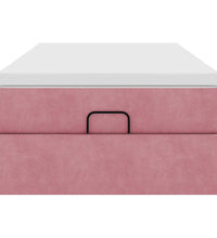 Ottoman-Bett mit Matratze Rosa 100x200 cm Samt