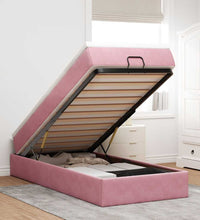 Ottoman-Bett mit Matratze Rosa 100x200 cm Samt