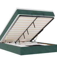 Ottoman-Bett mit Matratze Dunkelgrün 140x200 cm Samt