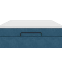 Ottoman-Bett mit Matratze Dunkelblau 140x200 cm Samt
