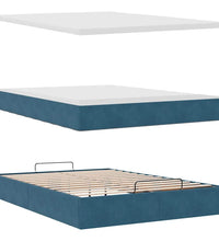 Ottoman-Bett mit Matratze Dunkelblau 140x200 cm Samt