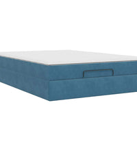 Ottoman-Bett mit Matratze Dunkelblau 140x200 cm Samt