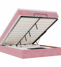 Ottoman-Bett mit Matratze Rosa 140x200 cm Samt