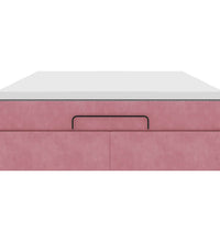 Ottoman-Bett mit Matratze Rosa 140x200 cm Samt