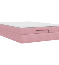 Ottoman-Bett mit Matratze Rosa 140x200 cm Samt