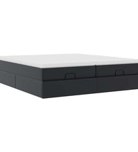 Ottoman-Bett mit Matratzen Schwarz 160x200 cm Kunstleder