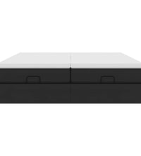 Ottoman-Bett mit Matratzen Schwarz 160x200 cm Kunstleder