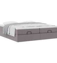 Ottoman-Bett mit Matratzen Grau 160x200 cm Kunstleder