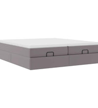 Ottoman-Bett mit Matratzen Grau 160x200 cm Kunstleder