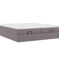 Ottoman-Bett mit Matratzen Grau 160x200 cm Kunstleder