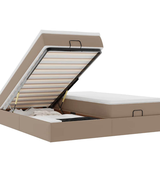 Ottoman-Bett mit Matratzen Cappuccino 160x200cm Kunstleder