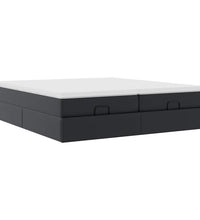 Ottoman-Bett mit Matratzen Schwarz 180x200 cm Kunstleder