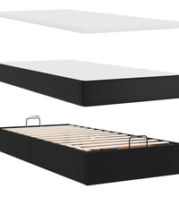 Ottoman-Bett mit Matratzen Schwarz 180x200 cm Kunstleder