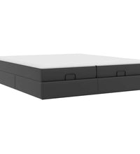 Ottoman-Bett mit Matratzen Schwarz 180x200 cm Kunstleder