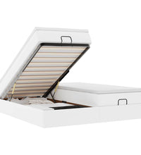 Ottoman-Bett mit Matratzen Weiß 180x200 cm Kunstleder