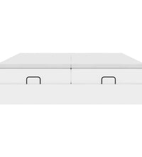 Ottoman-Bett mit Matratzen Weiß 180x200 cm Kunstleder