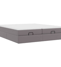 Ottoman-Bett mit Matratzen Grau 180x200 cm Kunstleder