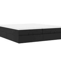 Ottoman-Bett mit Matratzen Schwarz 200x200 cm Kunstleder