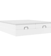 Ottoman-Bett mit Matratzen Weiß 200x200 cm Kunstleder