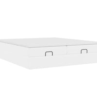 Ottoman-Bett mit Matratzen Weiß 200x200 cm Kunstleder