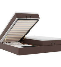 Ottoman-Bett mit Matratzen Braun 200x200 cm Kunstleder
