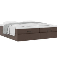 Ottoman-Bett mit Matratzen Braun 200x200 cm Kunstleder
