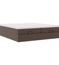 Ottoman-Bett mit Matratzen Braun 200x200 cm Kunstleder