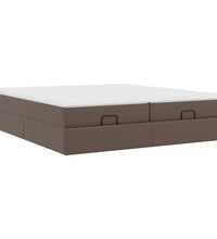 Ottoman-Bett mit Matratzen Braun 200x200 cm Kunstleder