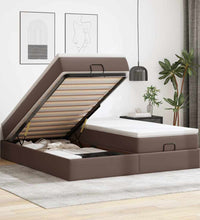 Ottoman-Bett mit Matratzen Braun 200x200 cm Kunstleder