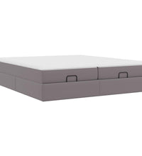 Ottoman-Bett mit Matratzen Grau 200x200 cm Kunstleder