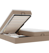Ottoman-Bett mit Matratzen Cappuccino 200x200cm Kunstleder