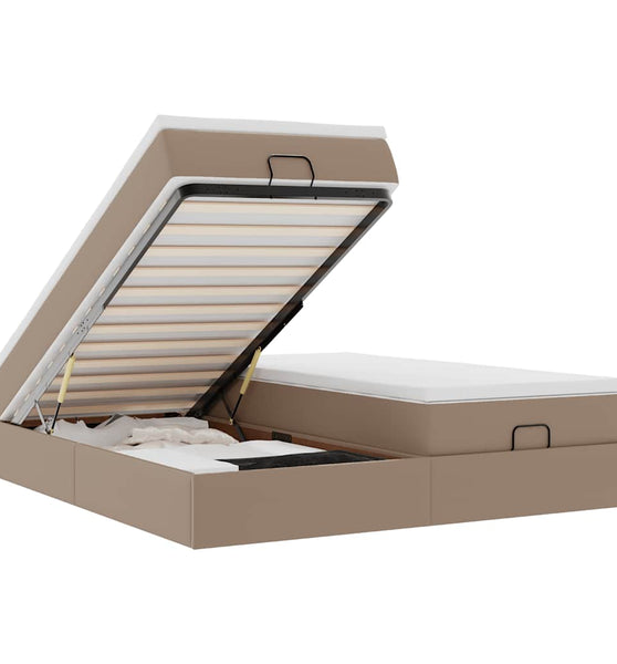 Ottoman-Bett mit Matratzen Cappuccino 200x200cm Kunstleder