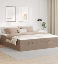 Ottoman-Bett mit Matratzen Cappuccino 200x200cm Kunstleder