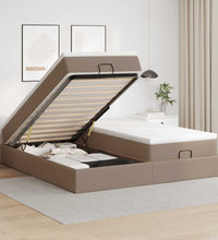 Ottoman-Bett mit Matratzen Cappuccino 200x200cm Kunstleder