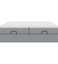 Ottoman-Bett mit Matratzen Hellgrau 160x200 cm Stoff