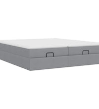 Ottoman-Bett mit Matratzen Hellgrau 160x200 cm Stoff