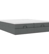 Ottoman-Bett mit Matratzen Dunkelgrau 160x200 cm Stoff