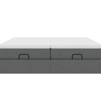 Ottoman-Bett mit Matratzen Dunkelgrau 160x200 cm Stoff