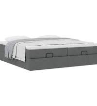 Ottoman-Bett mit Matratzen Dunkelgrau 160x200 cm Stoff