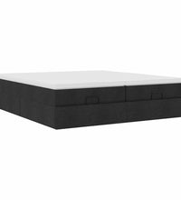 Ottoman-Bett mit Matratzen Schwarz 160x200 cm Stoff