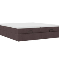 Ottoman-Bett mit Matratzen Dunkelbraun 160x200 cm Stoff
