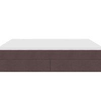 Ottoman-Bett mit Matratzen Dunkelbraun 160x200 cm Stoff