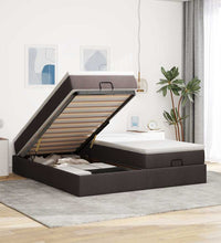 Ottoman-Bett mit Matratzen Dunkelbraun 160x200 cm Stoff