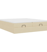 Ottoman-Bett mit Matratzen Creme 160x200 cm Stoff