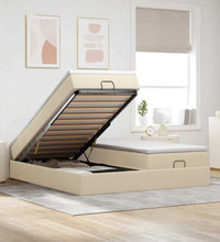 Ottoman-Bett mit Matratzen Creme 160x200 cm Stoff