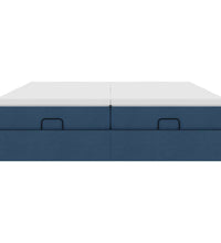 Ottoman-Bett mit Matratzen Blau 160x200 cm Stoff