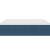 Ottoman-Bett mit Matratzen Blau 160x200 cm Stoff